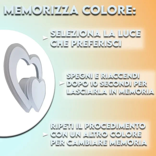 Applique da Parete LED 12W Design Doppio Cuore Sovrapposto Moderno 3 modalità