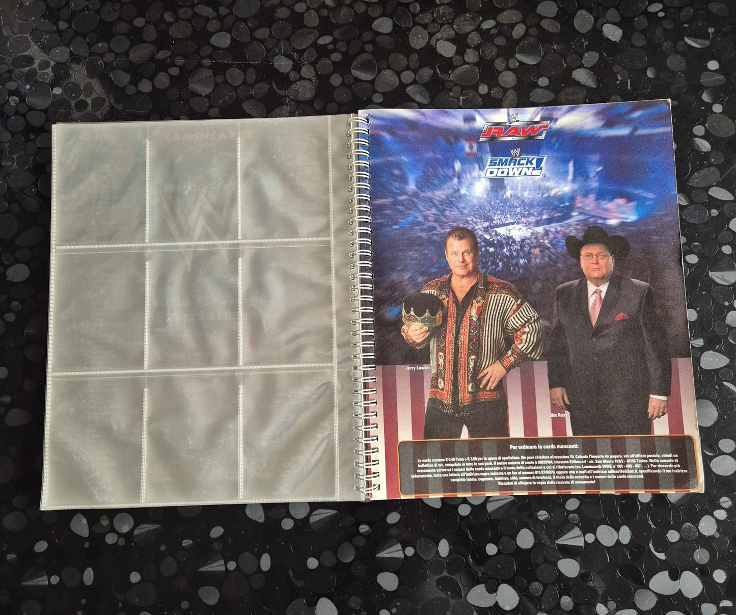 Raccoglitore lamincards vuoto WWE raw e smackdown del 2004 Edibas