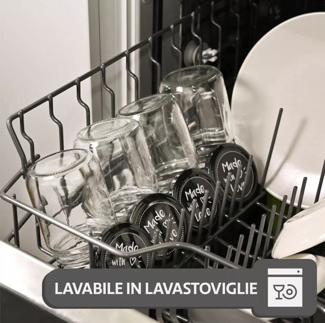 Praknu 25 Vasetti di Vetro per Conserve da 230ml - Con Etichette e Pennarello