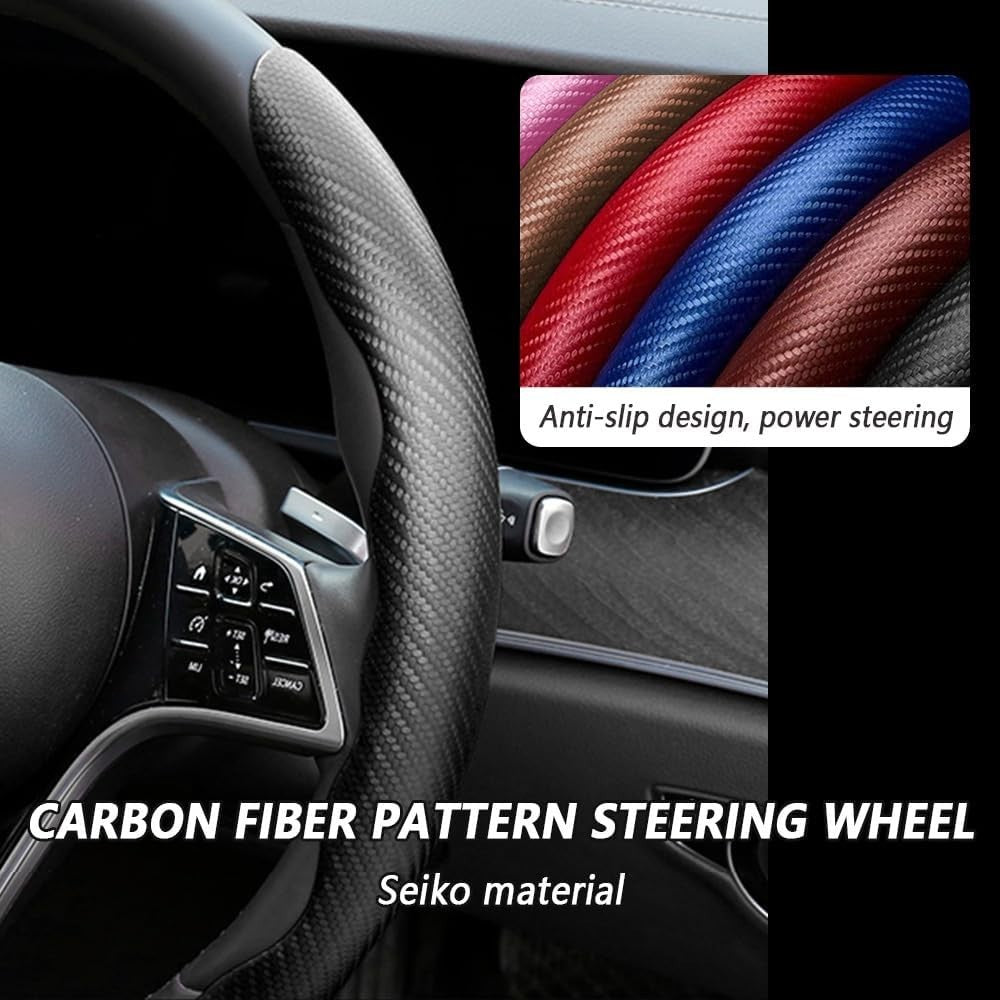 Fibra di Carbonio Coprivolante Auto, Sicuro e Antiscivolo Accessori Auto