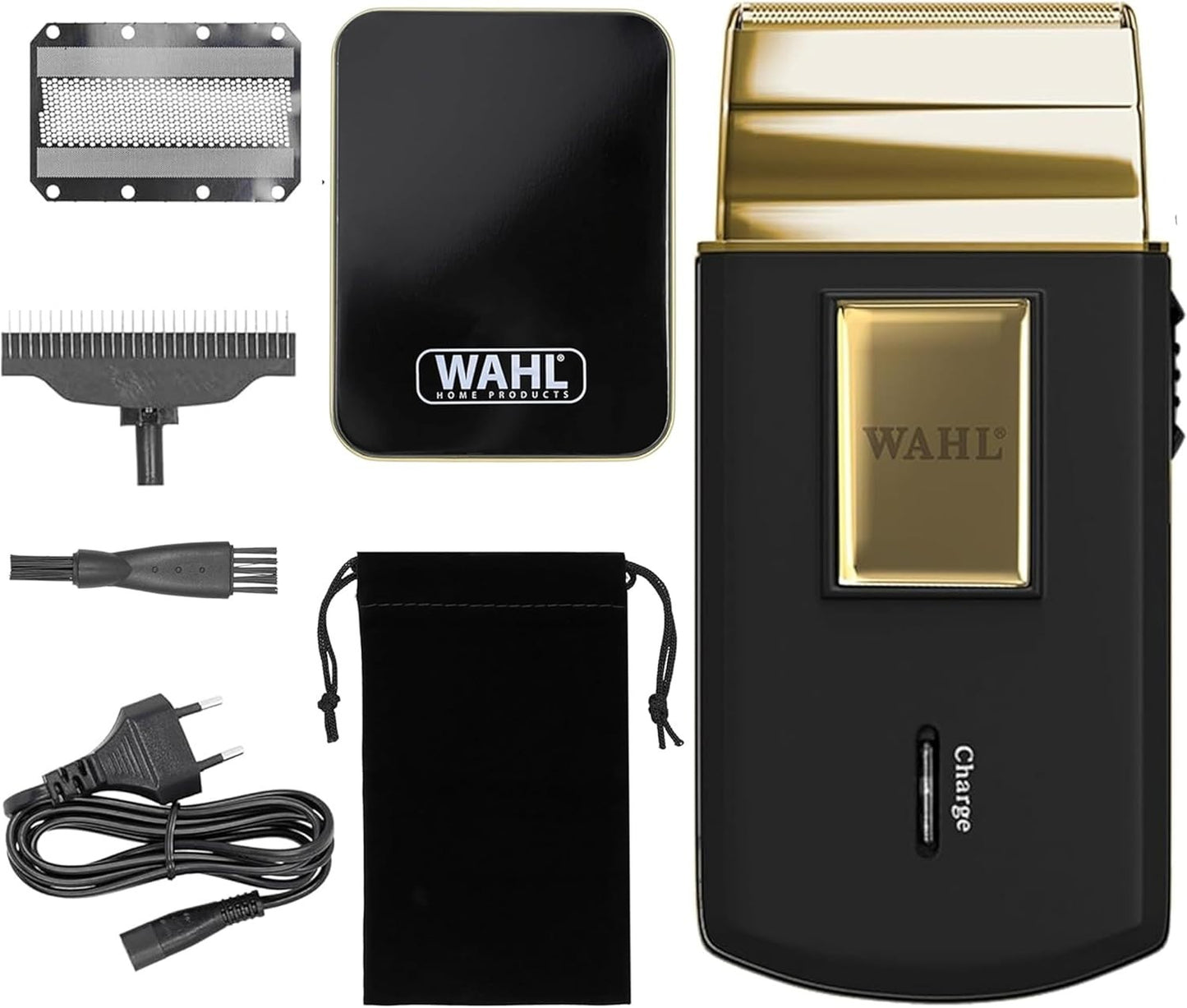 Wahl Travel Shaver Gold Edition Rasoio elettrico cordless e ricaricabile per uom