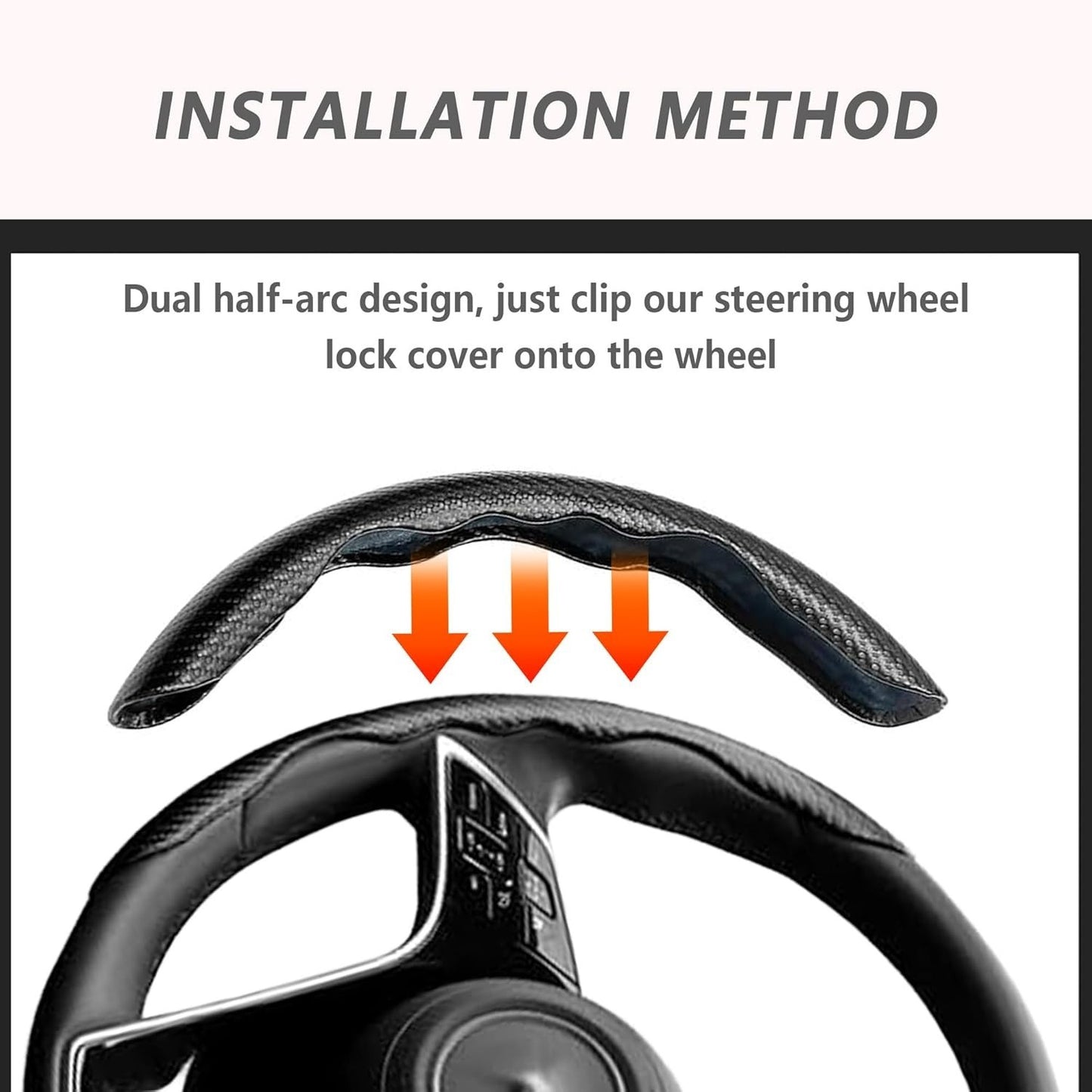 Fibra di Carbonio Coprivolante Auto, Sicuro e Antiscivolo Accessori Auto