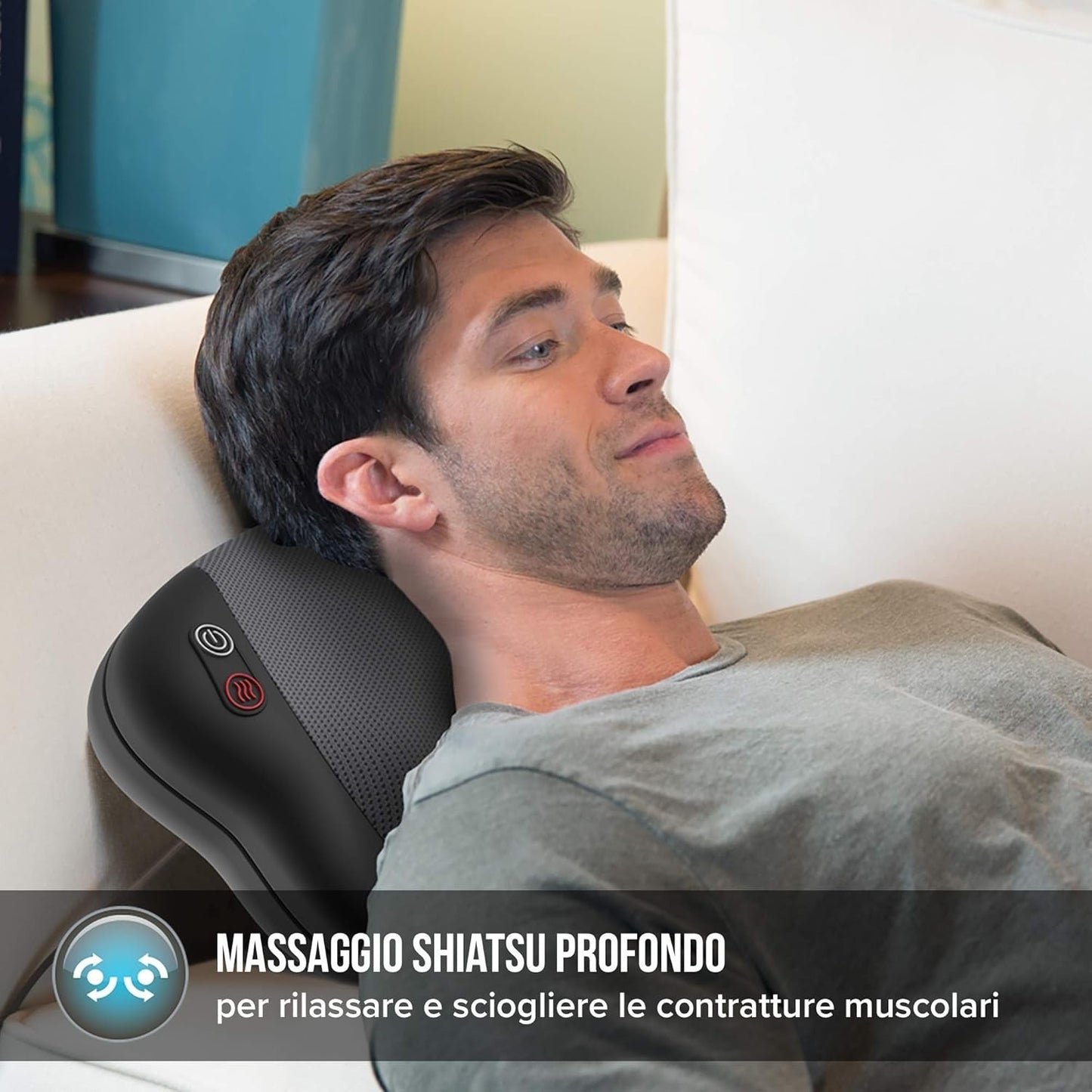 HoMedics Cuscino Massaggiante Shiatsu Massaggiatore Cervicale Elettrico Multiuso