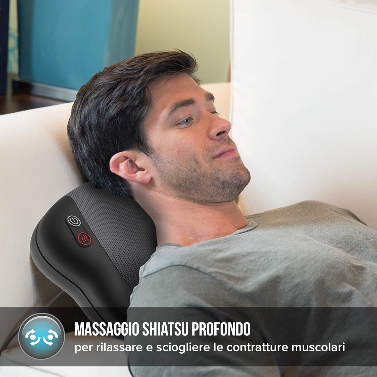 HoMedics Cuscino Massaggiante Shiatsu Massaggiatore Cervicale Elettrico Multiuso