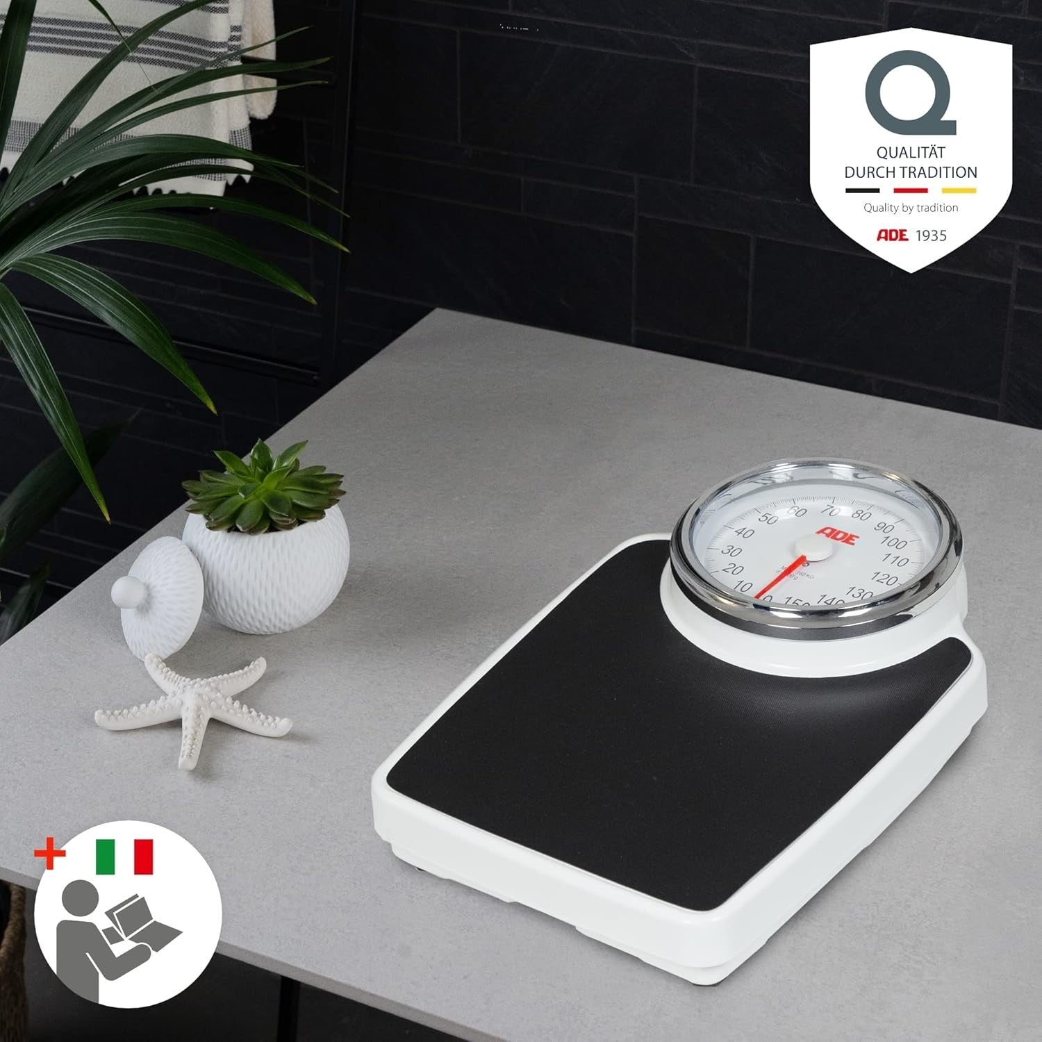 ADE Bilancia pesapersone analogica XL senza batteria | superficie antiscivolo |