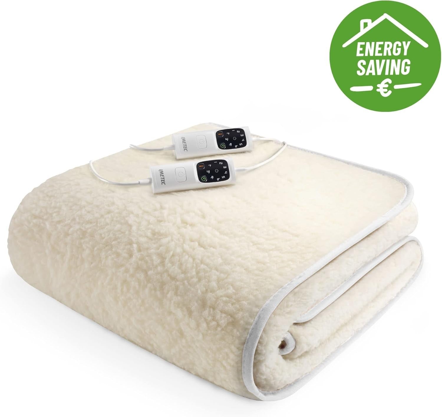 Imetec Adapto Scaldasonno Matrimoniale 150x160 - Scaldaletto Elettrico 100% Lana