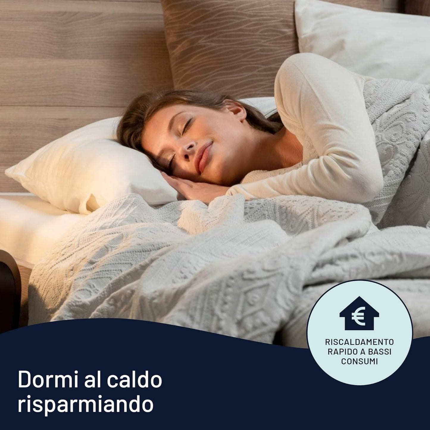 Imetec Adapto Scaldasonno Matrimoniale 150x160 - Scaldaletto Elettrico 100% Lana