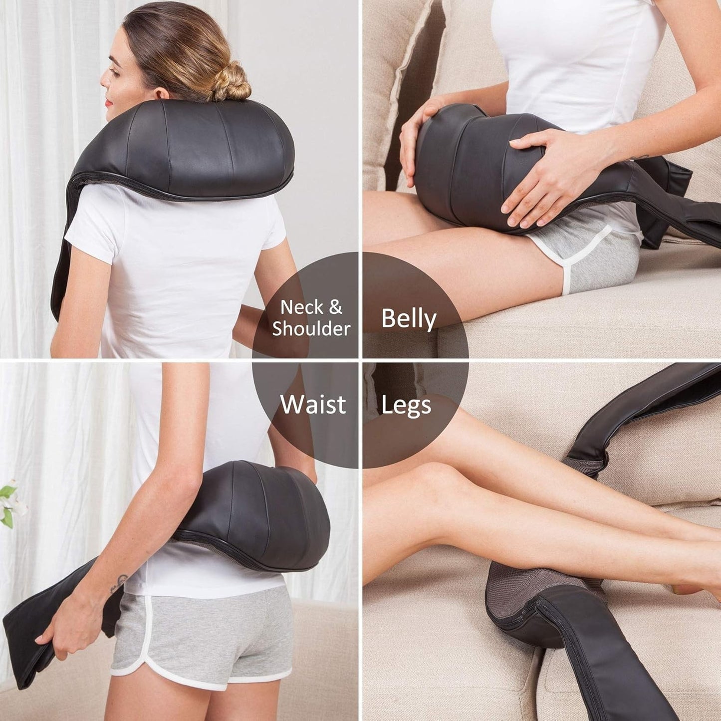 Snailax Massaggiatore per Collo, Spalle e Schiena Ricaricabile Shiatsu Cervicale