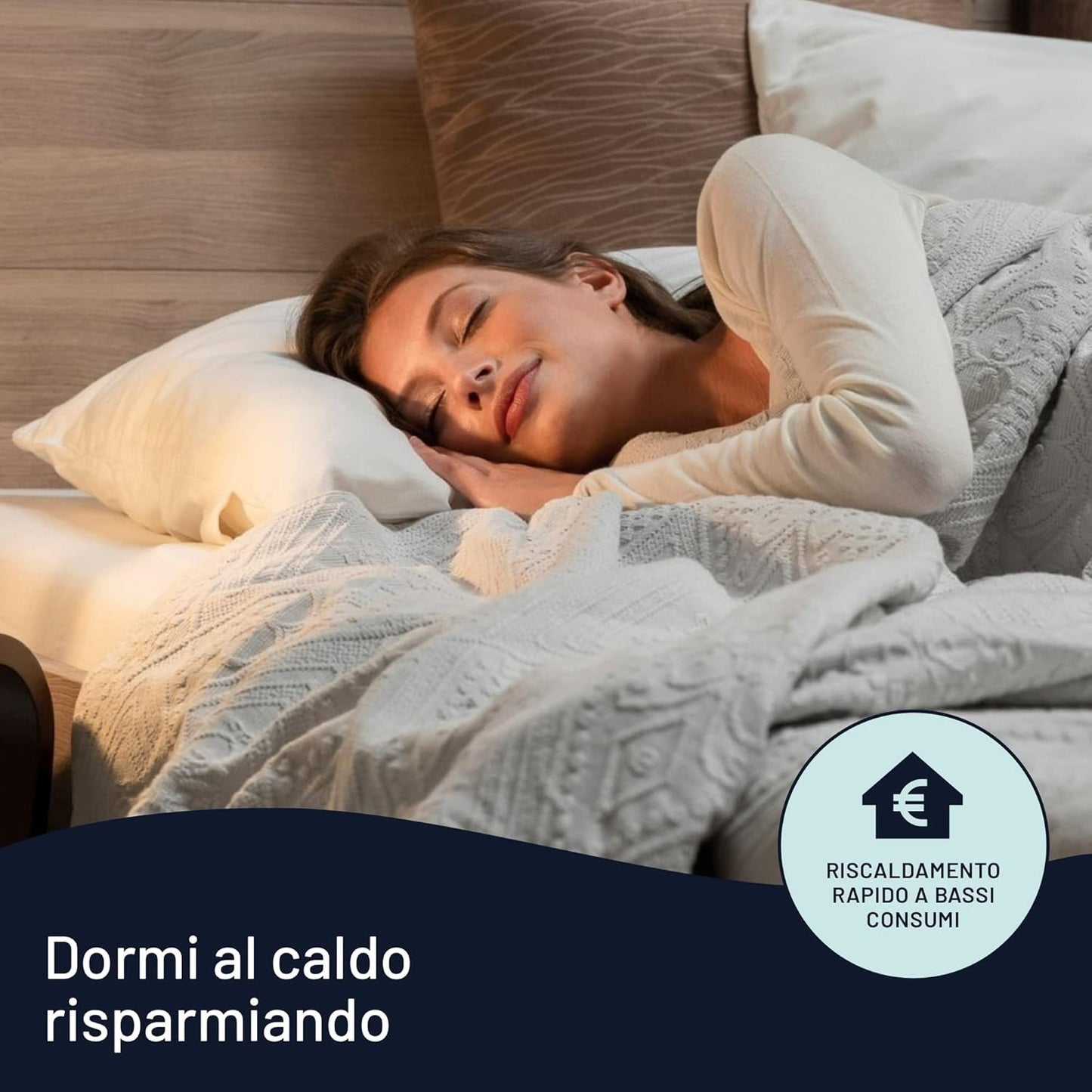 Imetec Scaldasonno Adapto maxi coprimaterasso singolo 195x90 cm, basso consumo