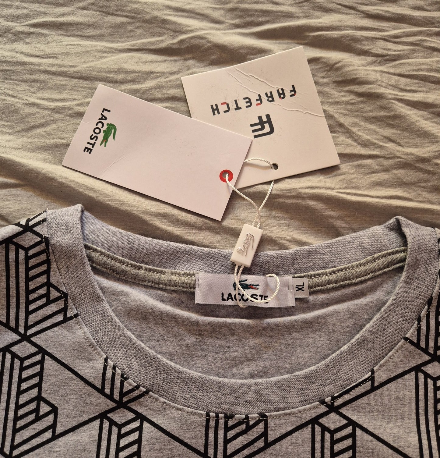 T-shirt Lacoste Girocollo Uomo Taglia XL In Cotone Nuova Con Cartellino E Busta 