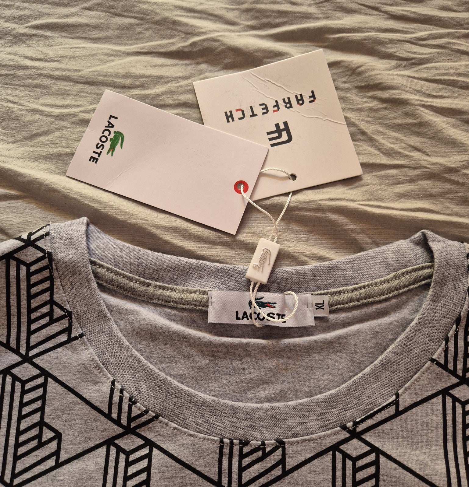 T-shirt Lacoste Girocollo Uomo Taglia XL In Cotone Nuova Con Cartellino E Busta 