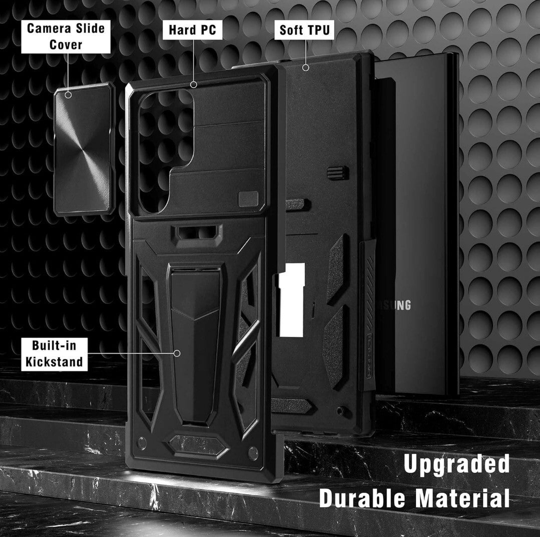 CASESTAR Custodia Military Armor Series per Samsung Galaxy S22 Ultra 2022, Nero