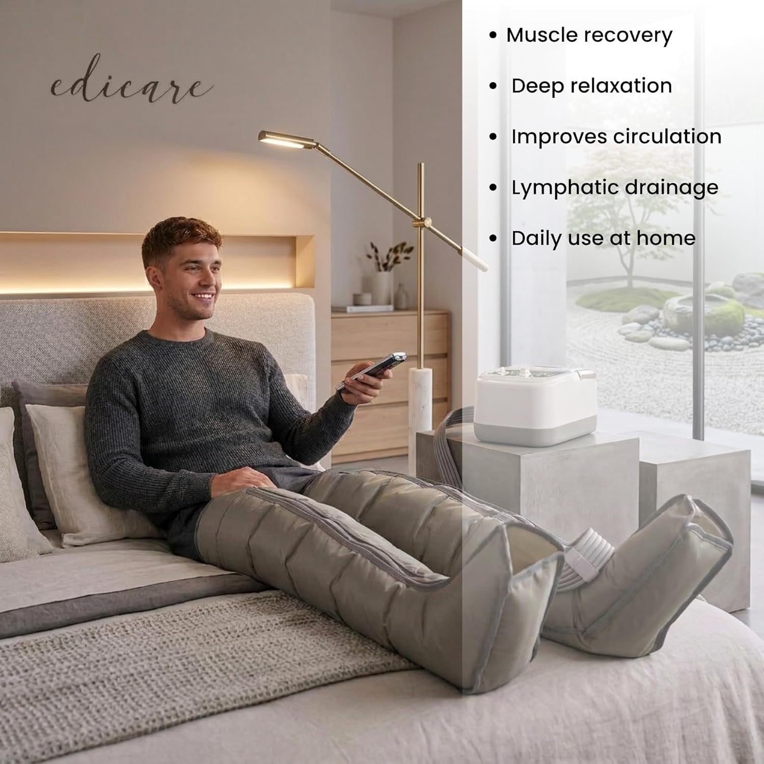 Edicare, Pressoterapia per Casa, Linfodrenaggio, Professionale, Apparecchio Mass