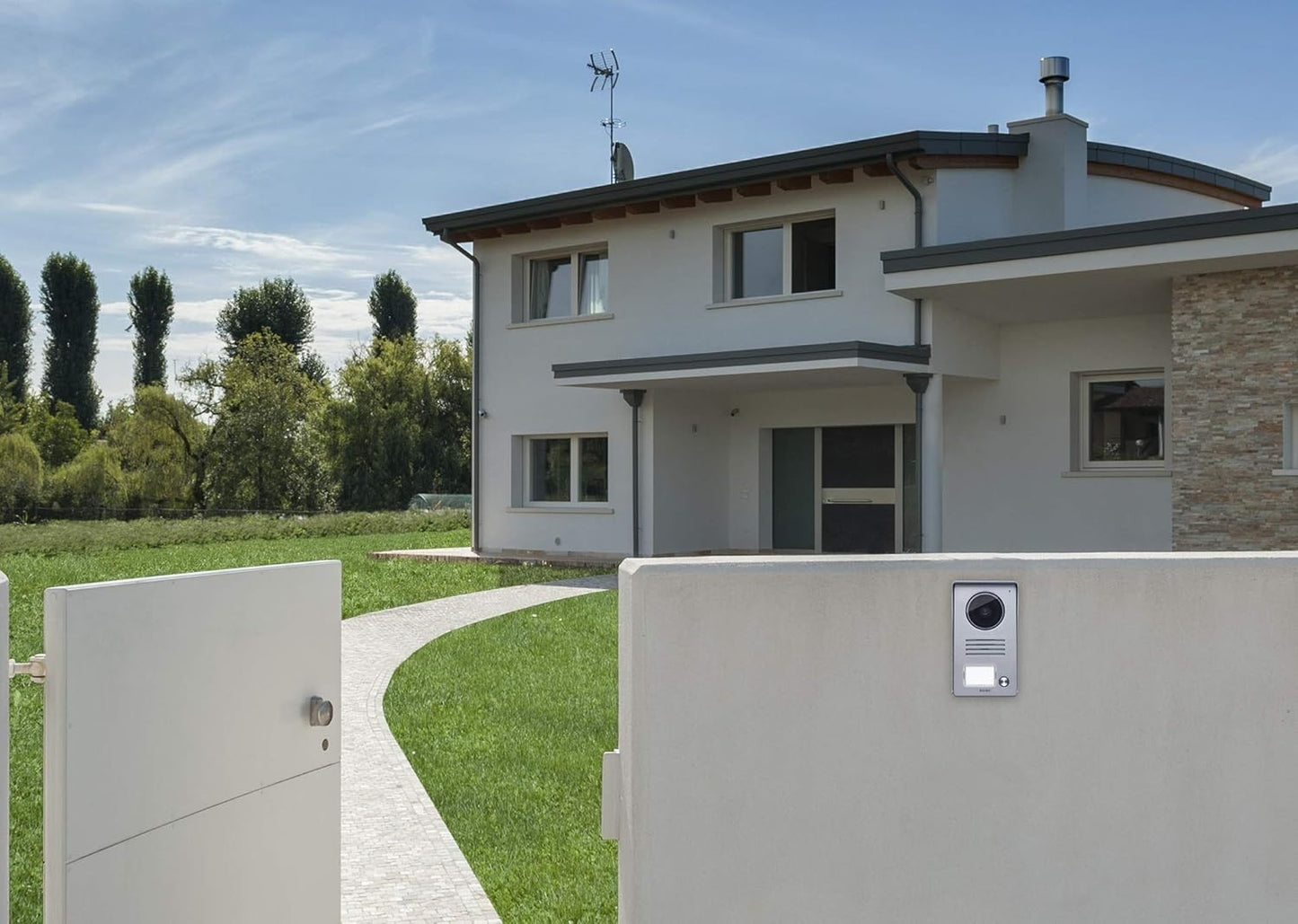 Vimar K40910 Kit Videocitofono Monofamiliare da Parete, Grigio la Targa e Bianco