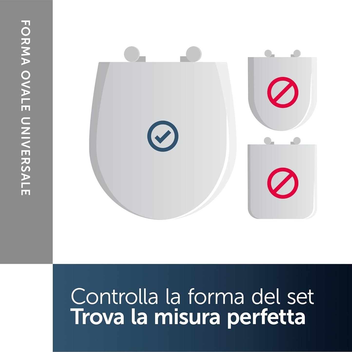 Ideal Standard Tirso Sedile WC, forma ovale universale, Sedile a chiusura rallen
