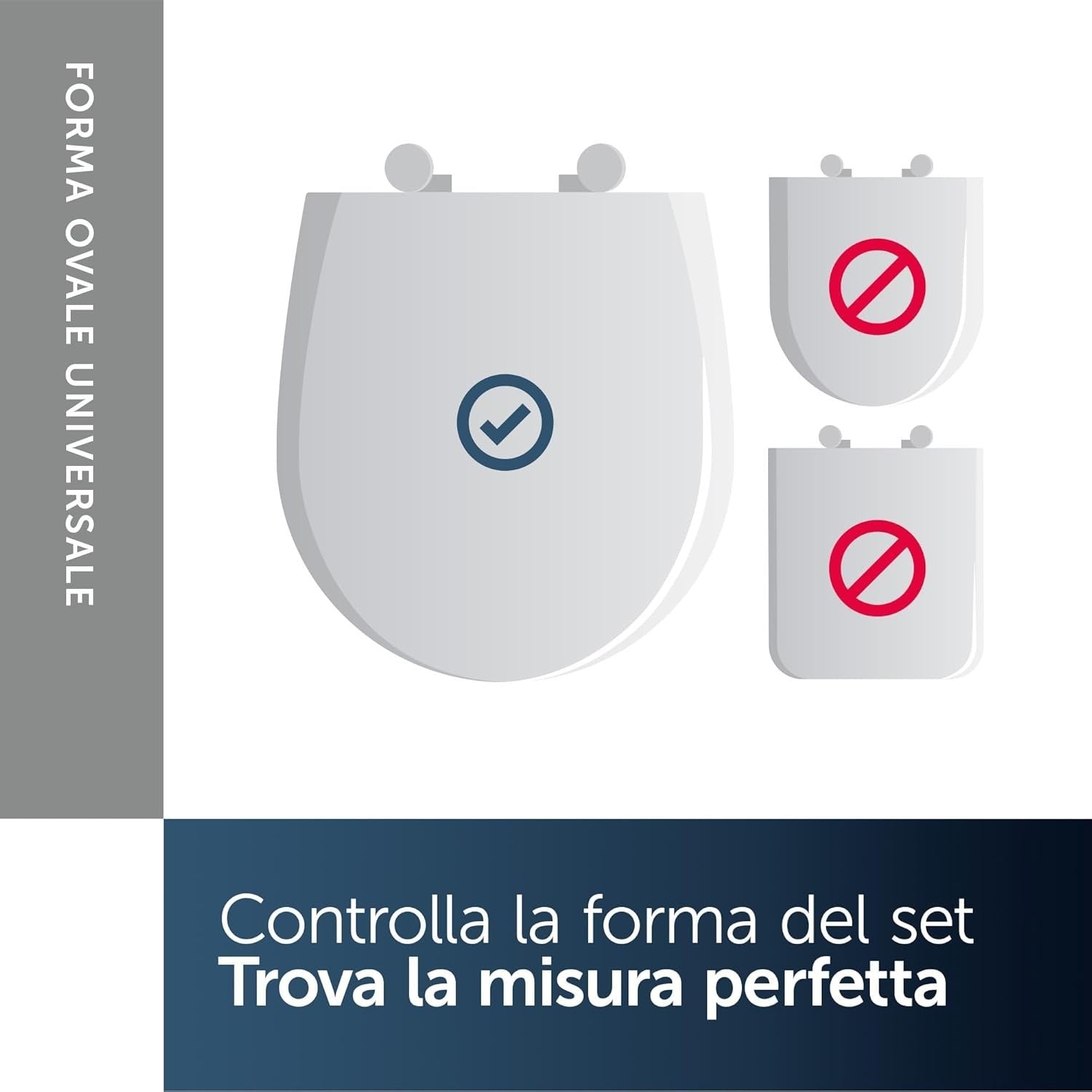 Ideal Standard Tirso Sedile WC, forma ovale universale, Sedile a chiusura rallen