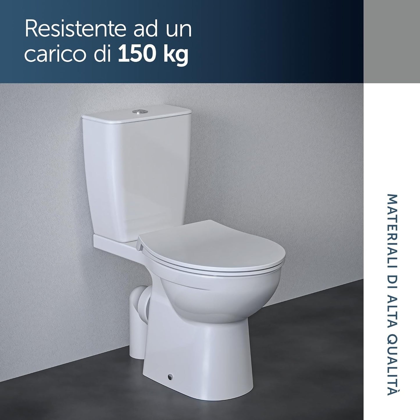 Ideal Standard Tirso Sedile WC, forma ovale universale, Sedile a chiusura rallen