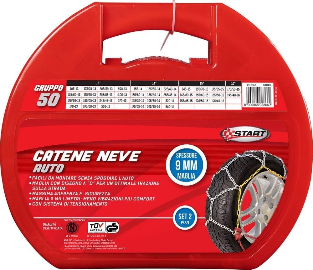 Catene da neve START 9 MM-GRUPPO 50 per cerchi da 13" 14" 15" 16"