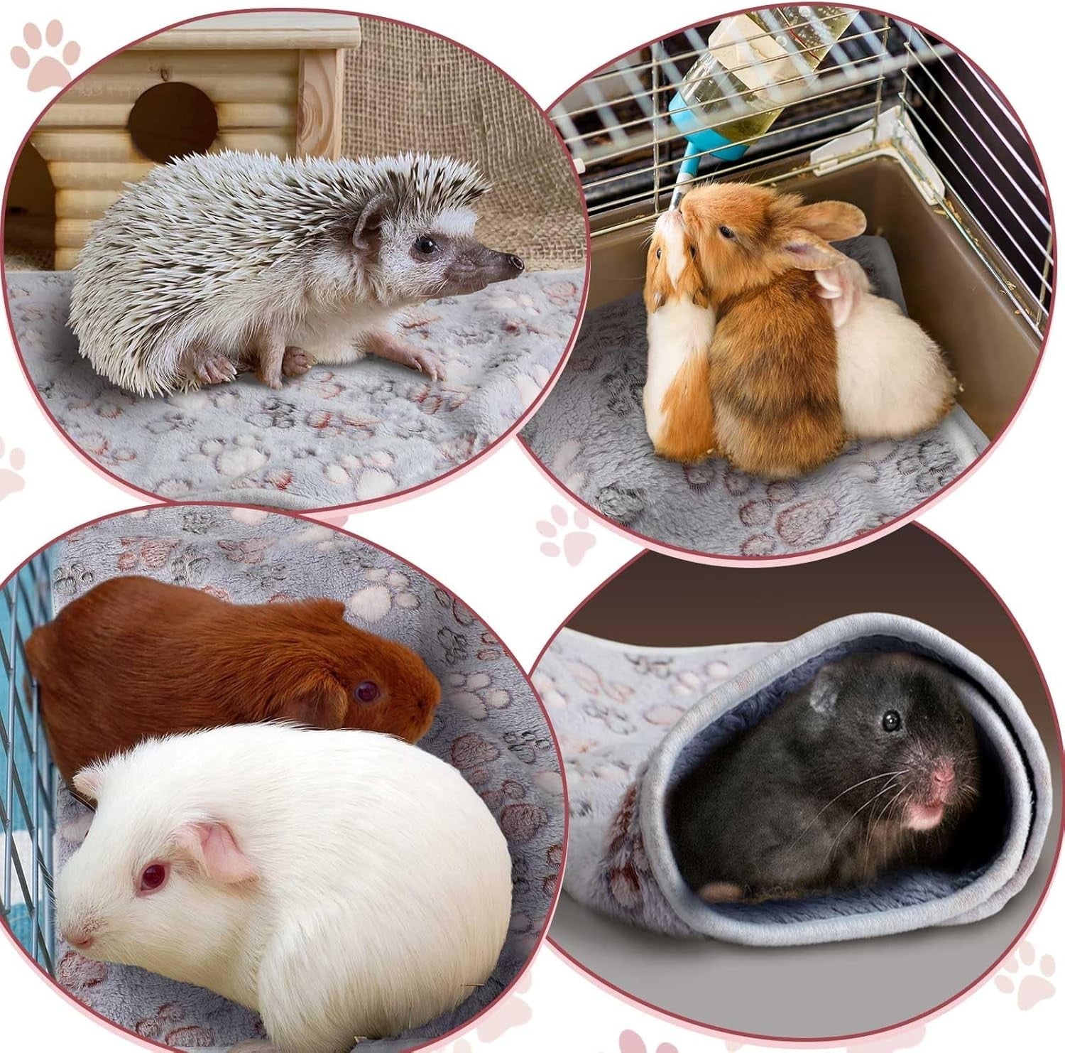 4 Coperte Impermeabili, Copertina da Letto per Piccoli animali in pile lavabile