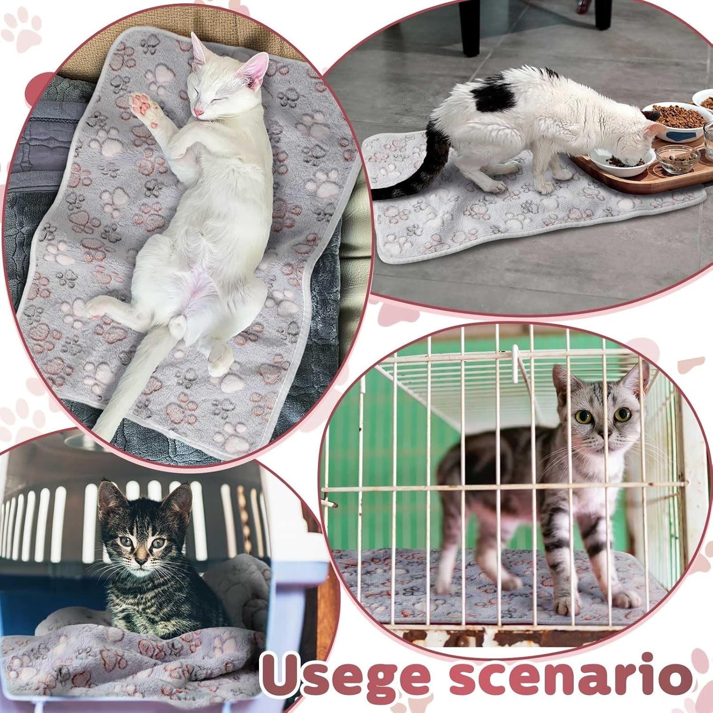 4 Coperte Impermeabili, Copertina da Letto per Piccoli animali in pile lavabile