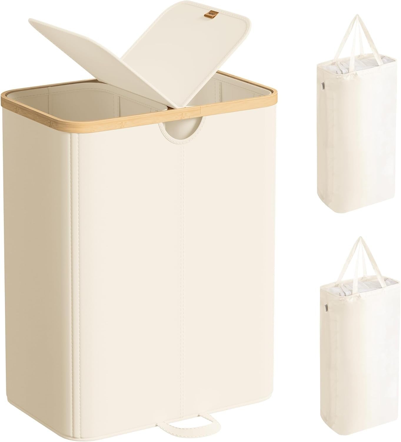 Cesto portabiancheria SONGMICS, 2 scomparti, contenitore per la biancheria, 150L