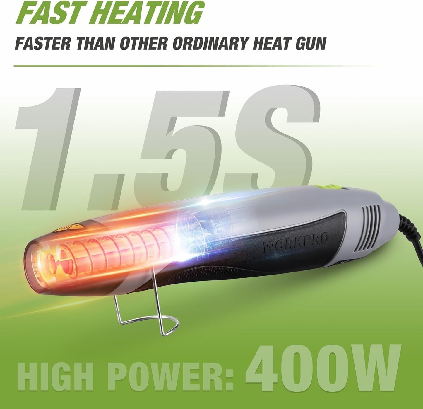 WORKPRO Pistola ad Aria Calda da 400 W, Pistola Termica Professionale 300/500 ℃