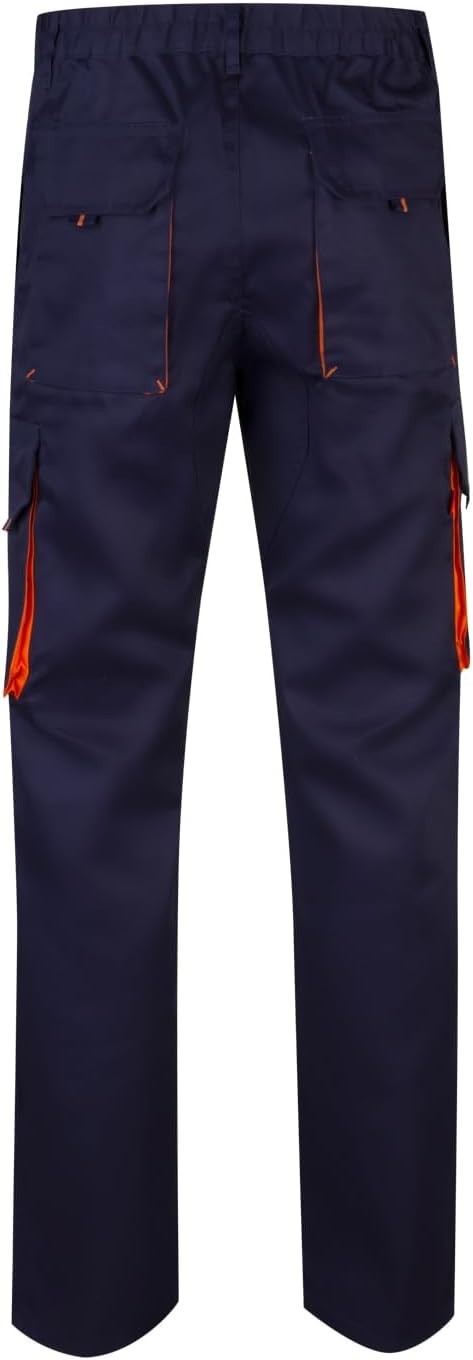 Velilla 103004 Pantalone da lavoro multitasche (Tg 54) blu marino e arancione