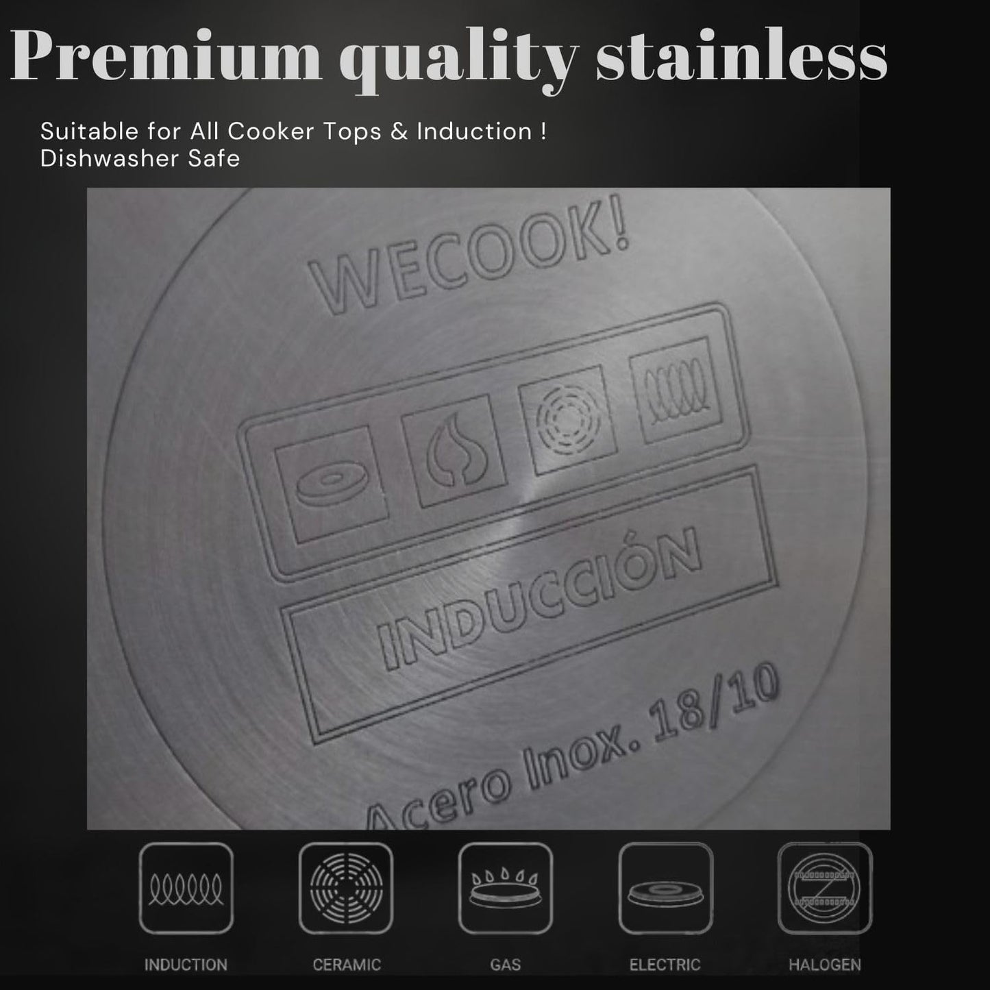 Wecook! Casseruola per induzione in acciaio inox 18/10 Eleganza e Precisione Ø18