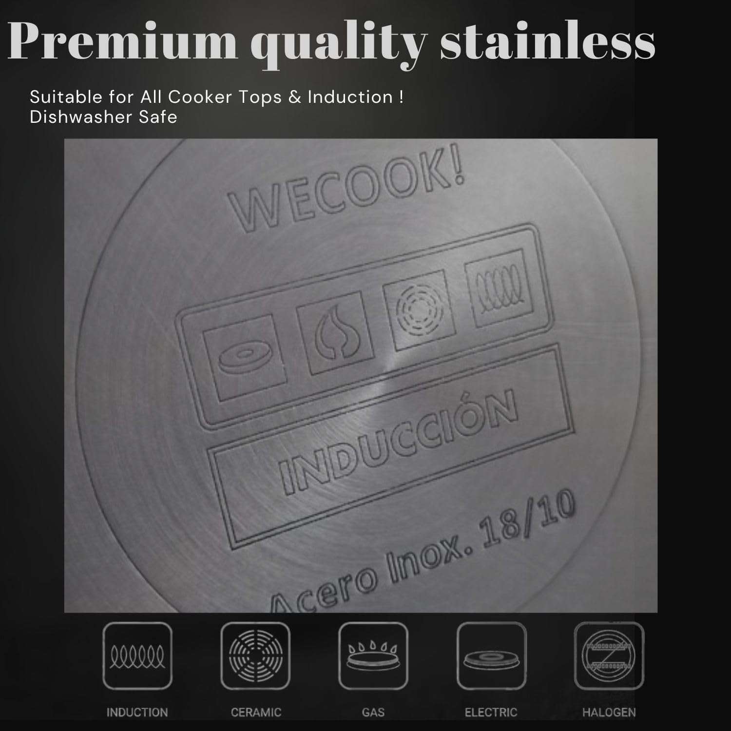 Wecook! Casseruola per induzione in acciaio inox 18/10 Eleganza e Precisione Ø18