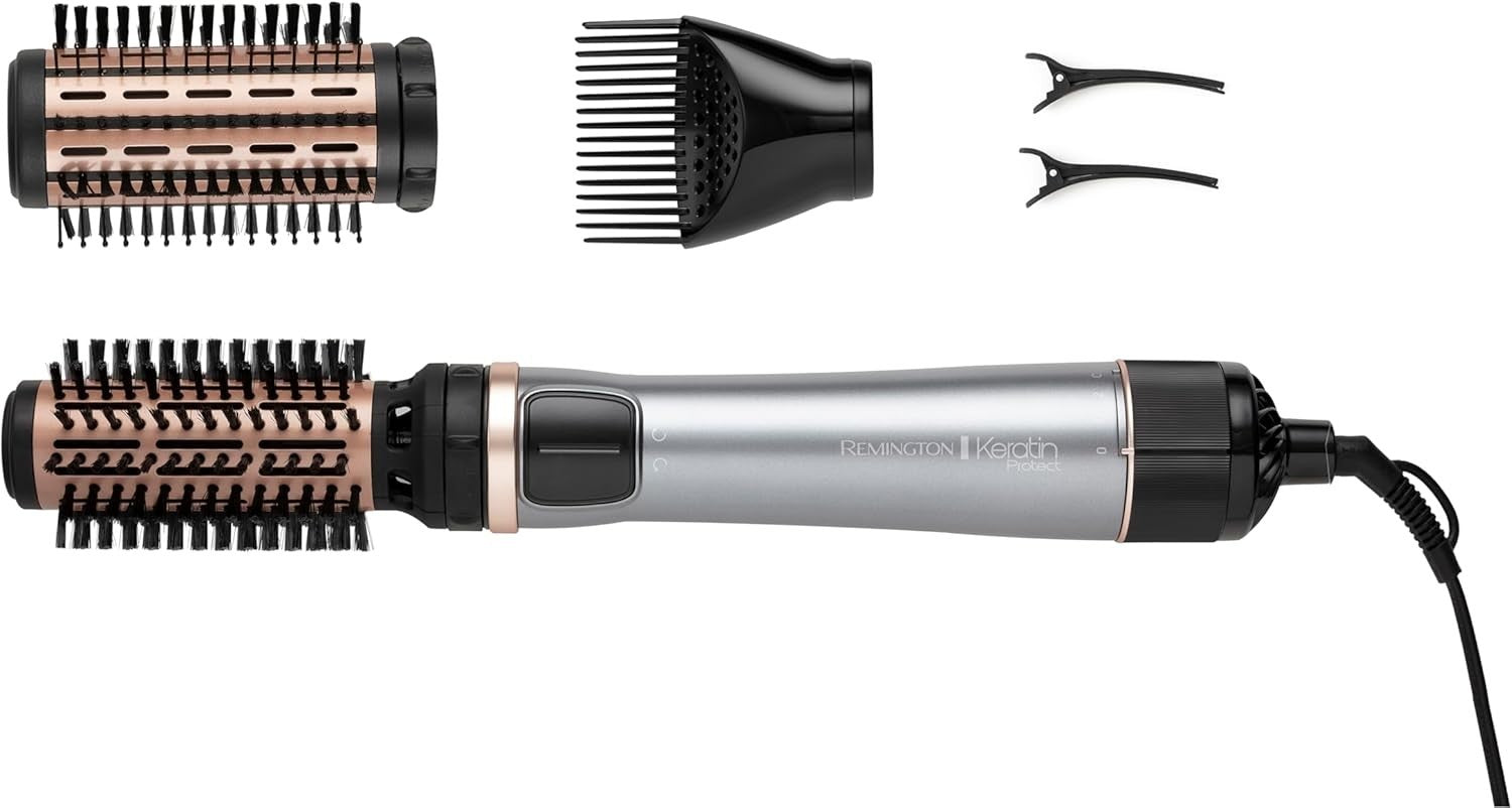 Remington Spazzola rotante per capelli, Asciugacapelli, 1000 W, Setole Morbide
