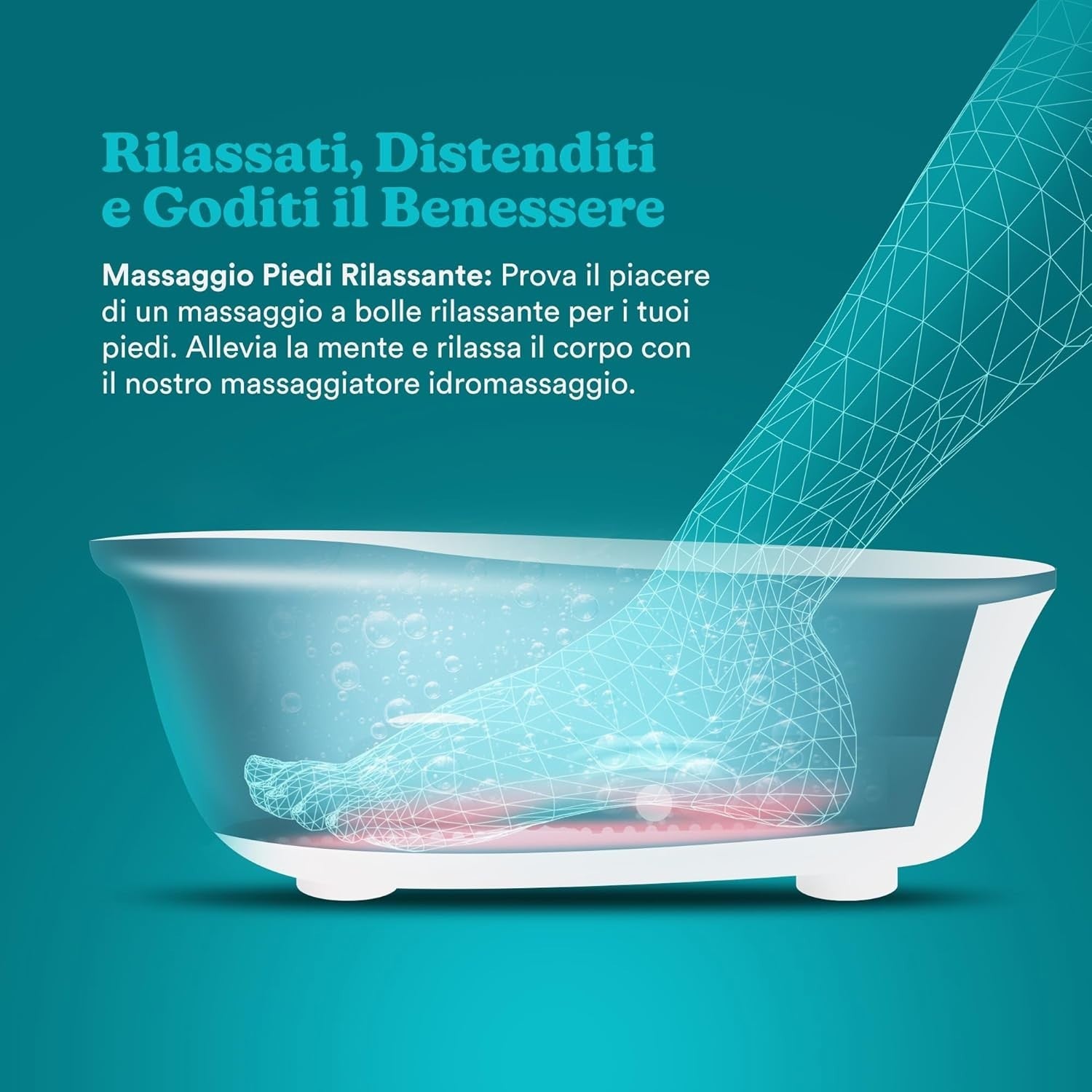 Homedics Pediluvio Massaggiatore Piedi 4 in 1 - Idromassaggio, Magnetoterapia