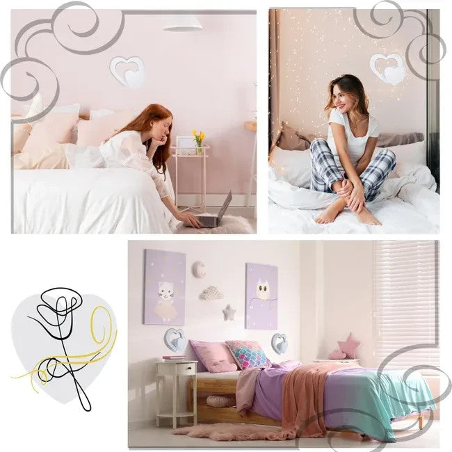 Applique da Parete LED 12W Design Doppio Cuore Sovrapposto Moderno 3 modalità