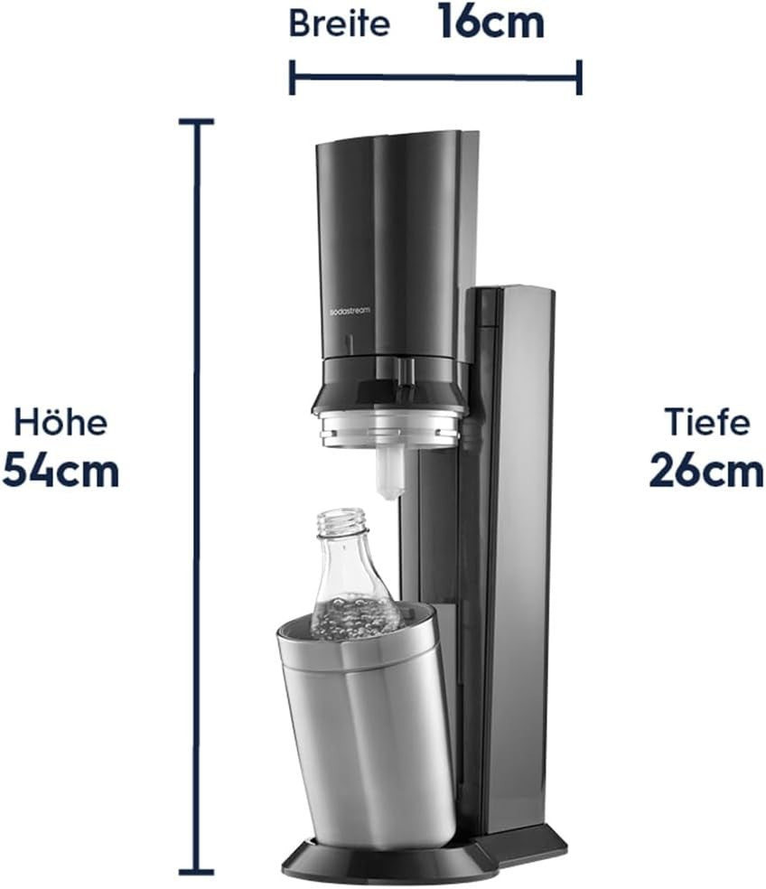 SodaStream Crystal 3.0, gasatore per acqua a connessione rapida, senza bombola