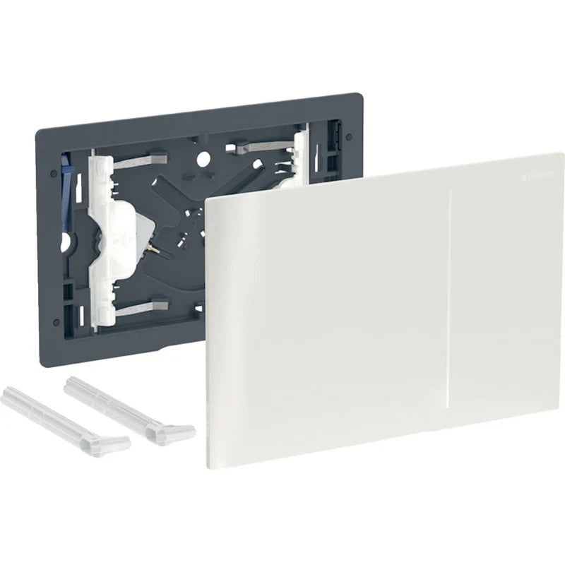 Pulsante Geberit Sigma70 per doppio volume di scarico vetro bianco 242.813.Si.1