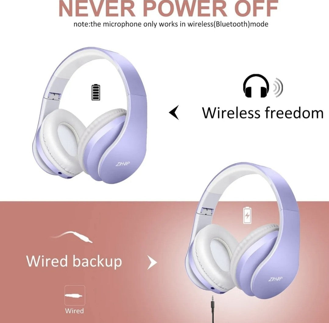 ZIHNIC Cuffie Bluetooth Over Ear, senza fili, con isolamento acustico senza Fili