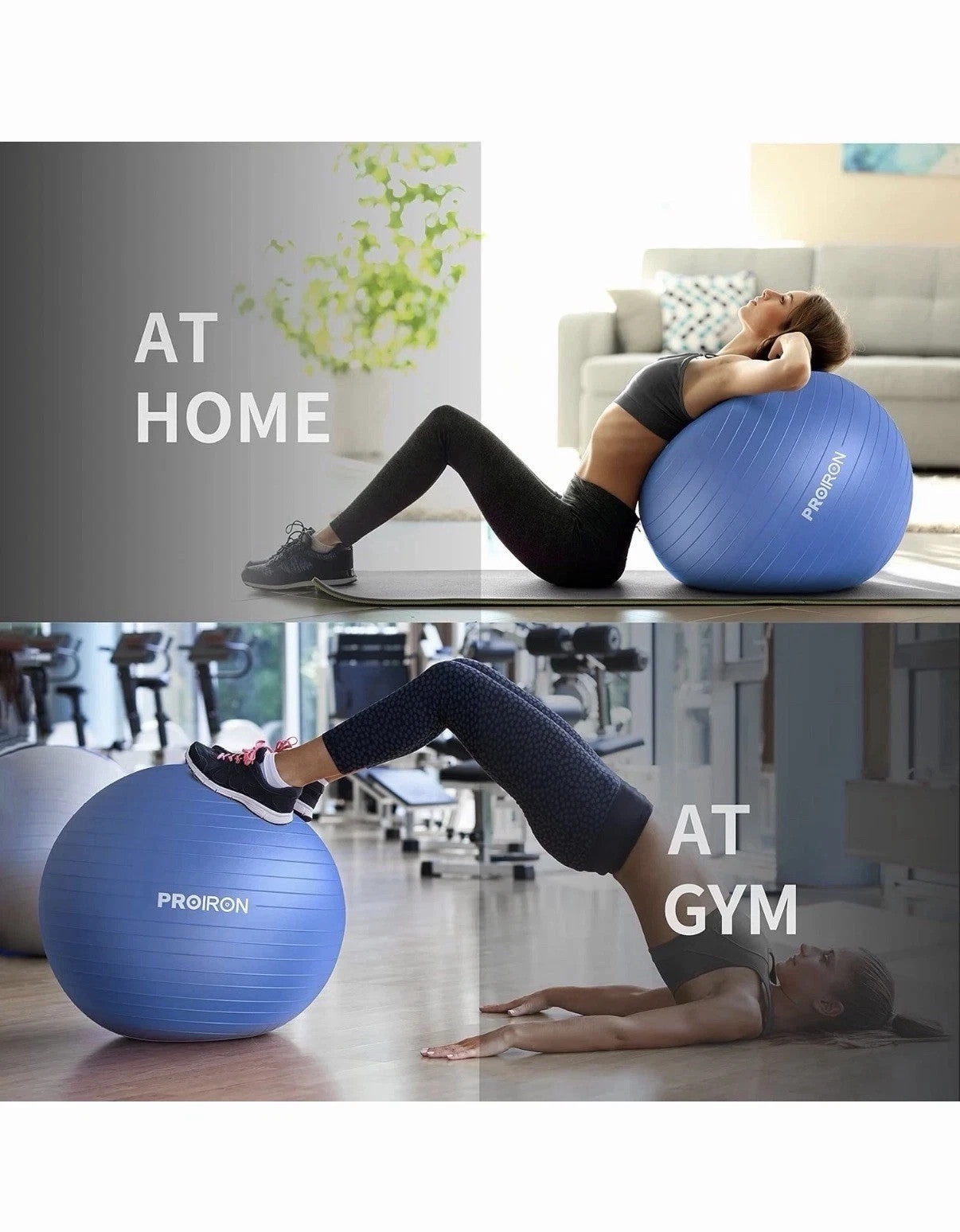 PROIRON Palla Fitness con Pattern di Pose, Fitball 65 cm con Pompa palla pilates