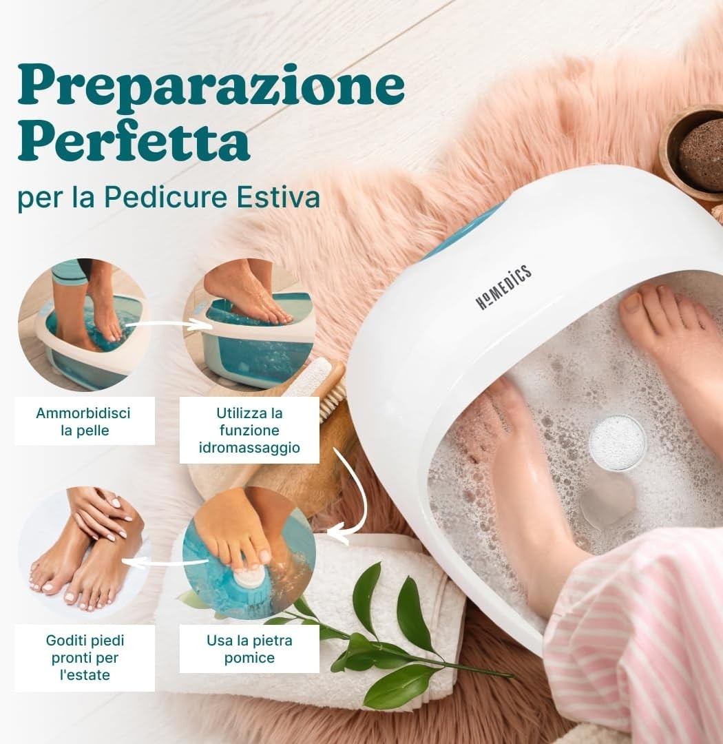 Homedics Pediluvio Massaggiatore Piedi 4 in 1 - Idromassaggio, Magnetoterapia