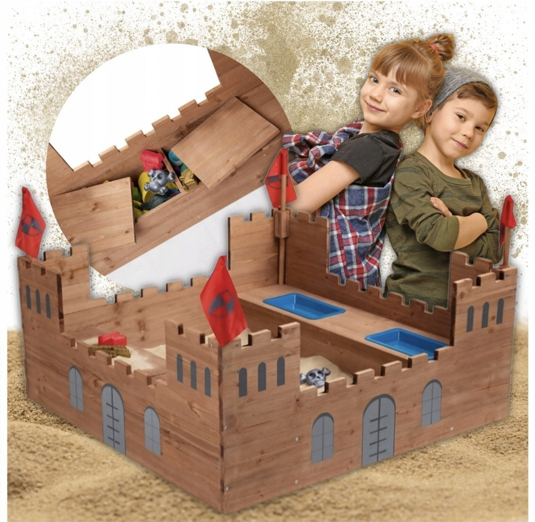 Sabbiera CASTELLO DEL CAVALIERE PLAYTIVE In legno 113x113cm 