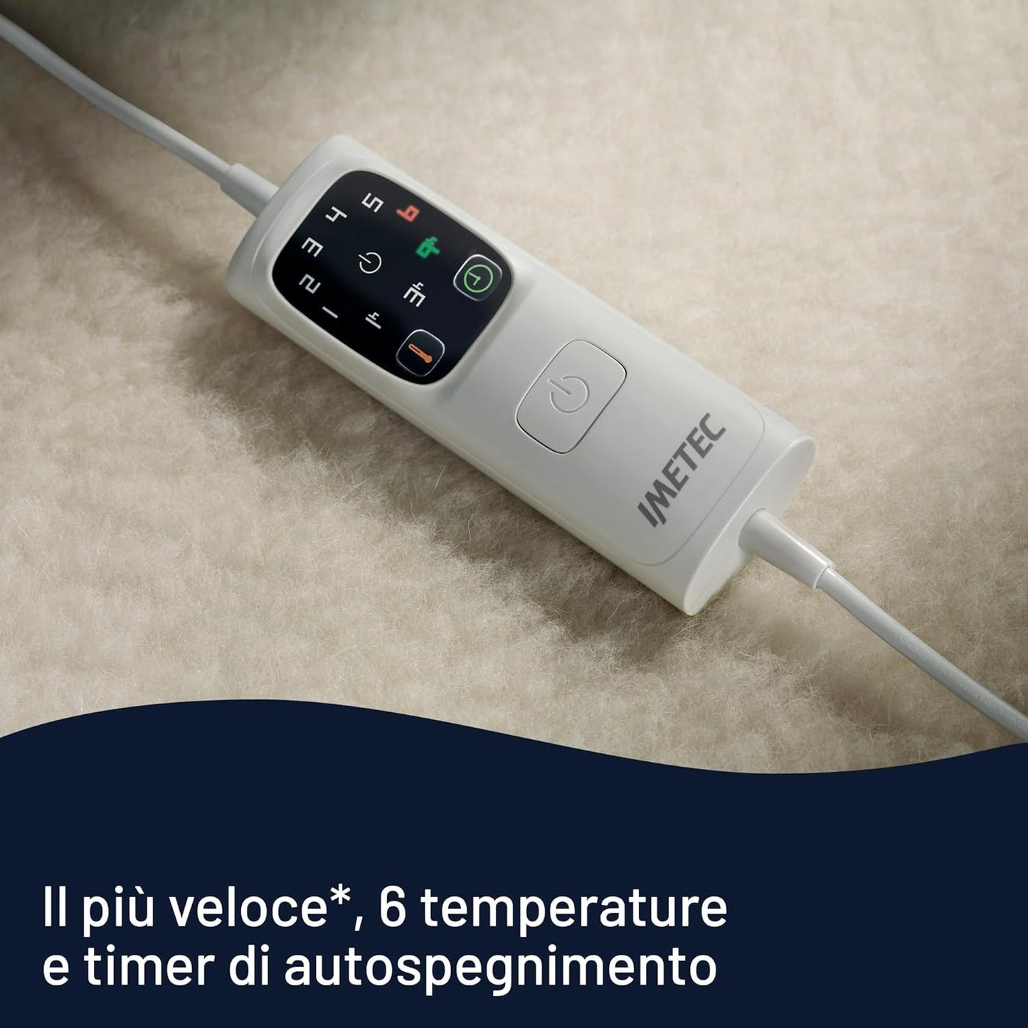 Imetec Adapto Scaldasonno Matrimoniale 150x160 - Scaldaletto Elettrico 100% Lana