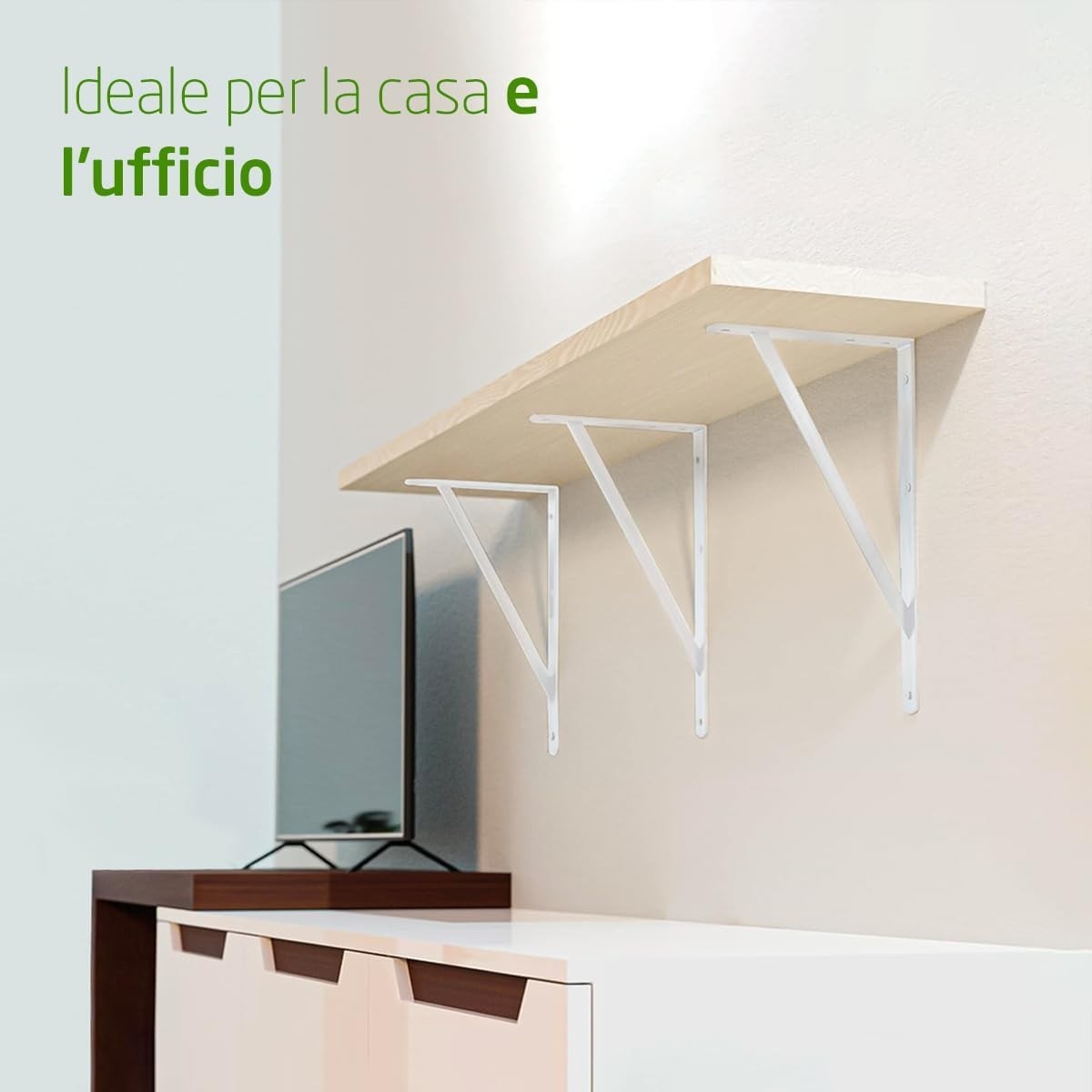 Amig -Staffa per mensole | Angolo per Ripiani | Supporto per Scaffale | Acciaio