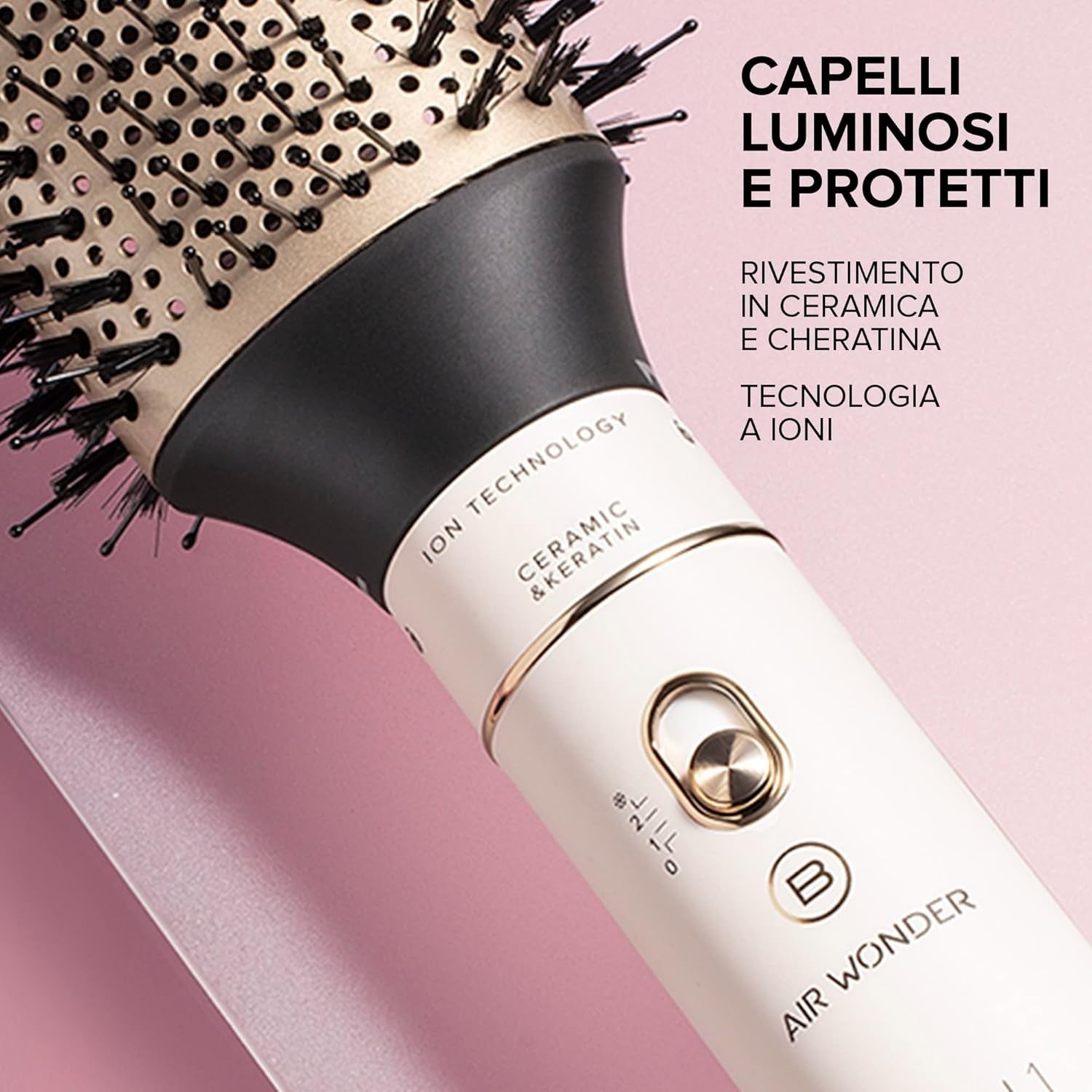 Bellissima Imetec Air Wonder, Spazzola Ad Aria Calda, Tecnologia a Ioni, 1000 W
