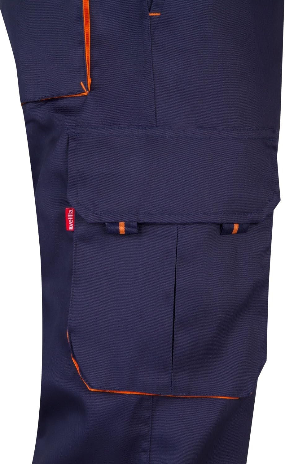 Velilla 103004 Pantalone da lavoro multitasche (Tg 54) blu marino e arancione