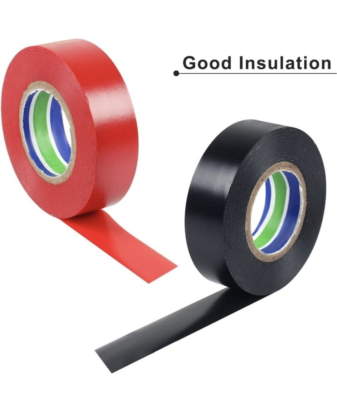 EBZ Nastri elettrici Set da 4 pezzi (2 nastri neri; 2 nastri Rossi) 18mm X 20m