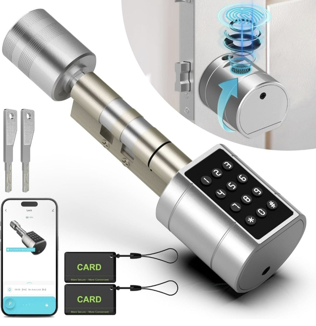 Serratura per porta con impronta digitale, serratura elettronica per porta 5in1