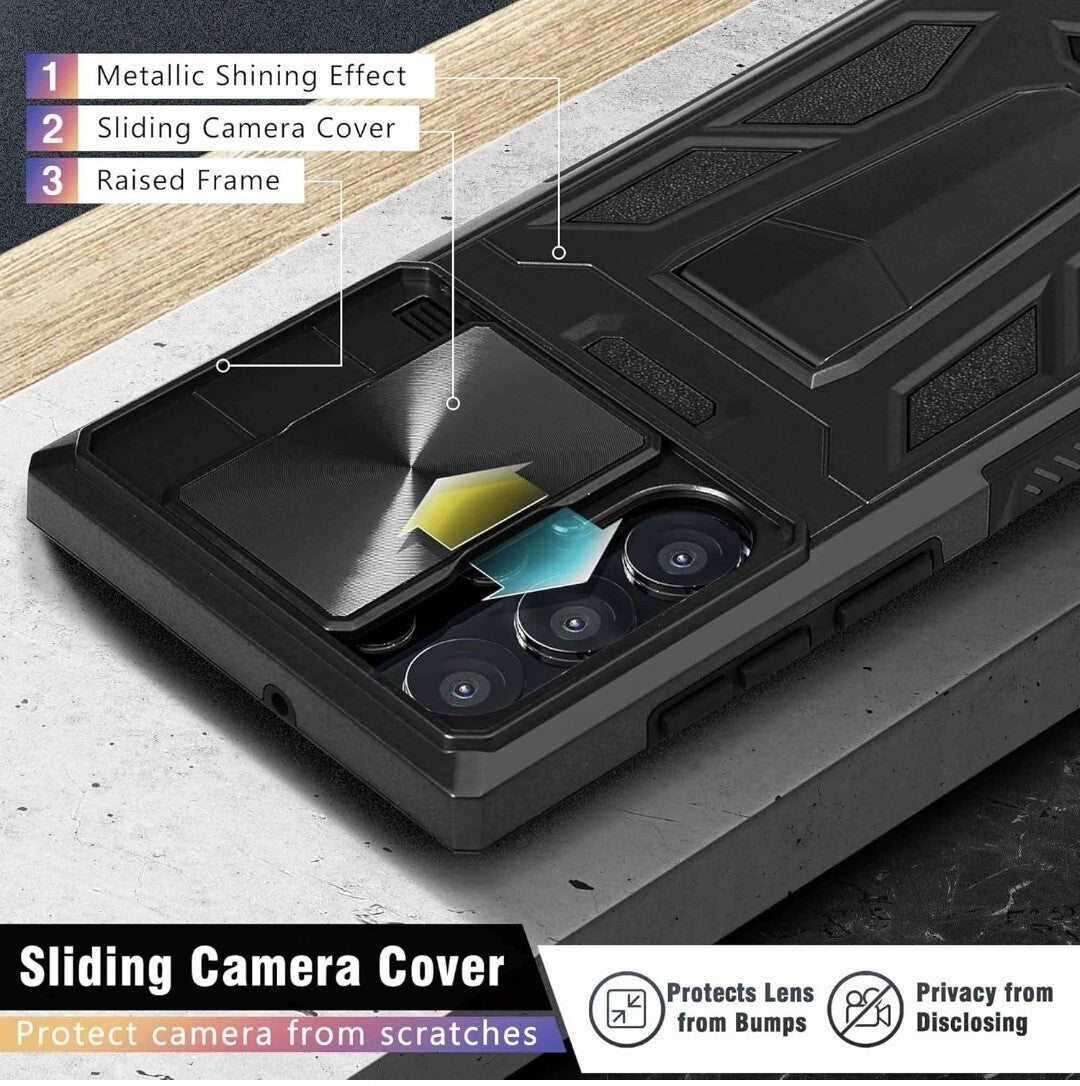 CASESTAR Custodia Military Armor Series per Samsung Galaxy S22 Ultra 2022, Nero