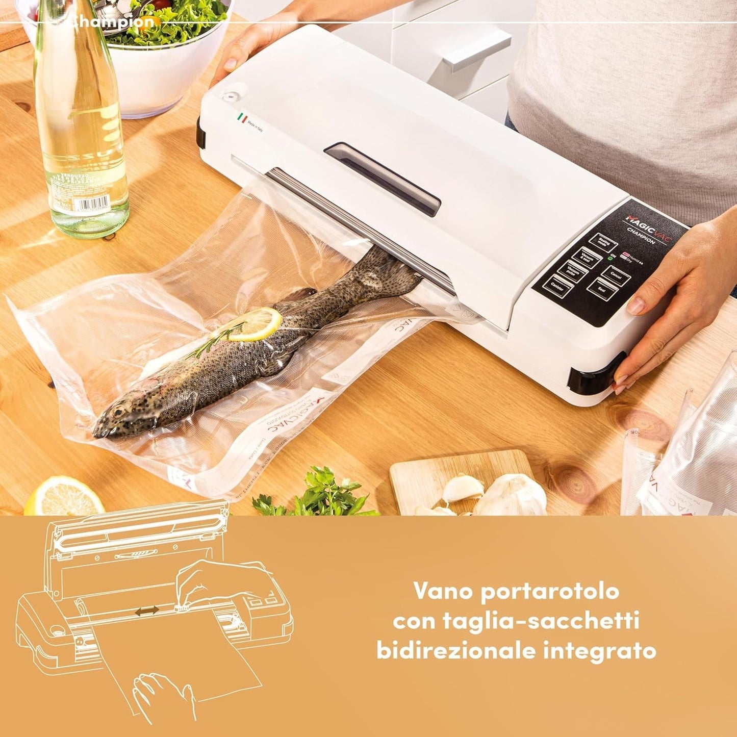 Magic Vac, Champion, Macchina Sottovuoto Alimenti Multifunzione Professionale
