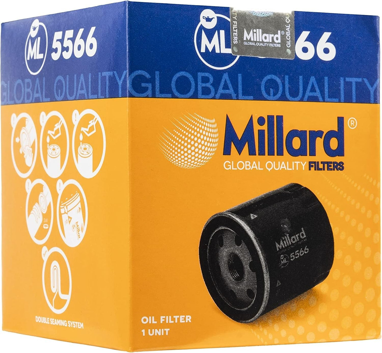 Filtro olio per auto, Millard Filters ML5566 87x78mm M20x1,5 avvitabile, citroen