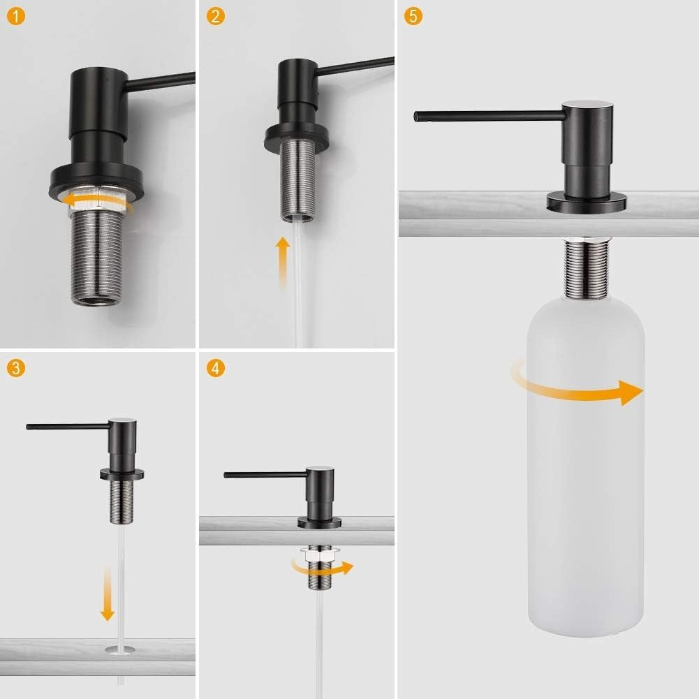 Ibergrif M34031B - Dispenser Liquidi per Lavello Cucina, Distributore Detersivo