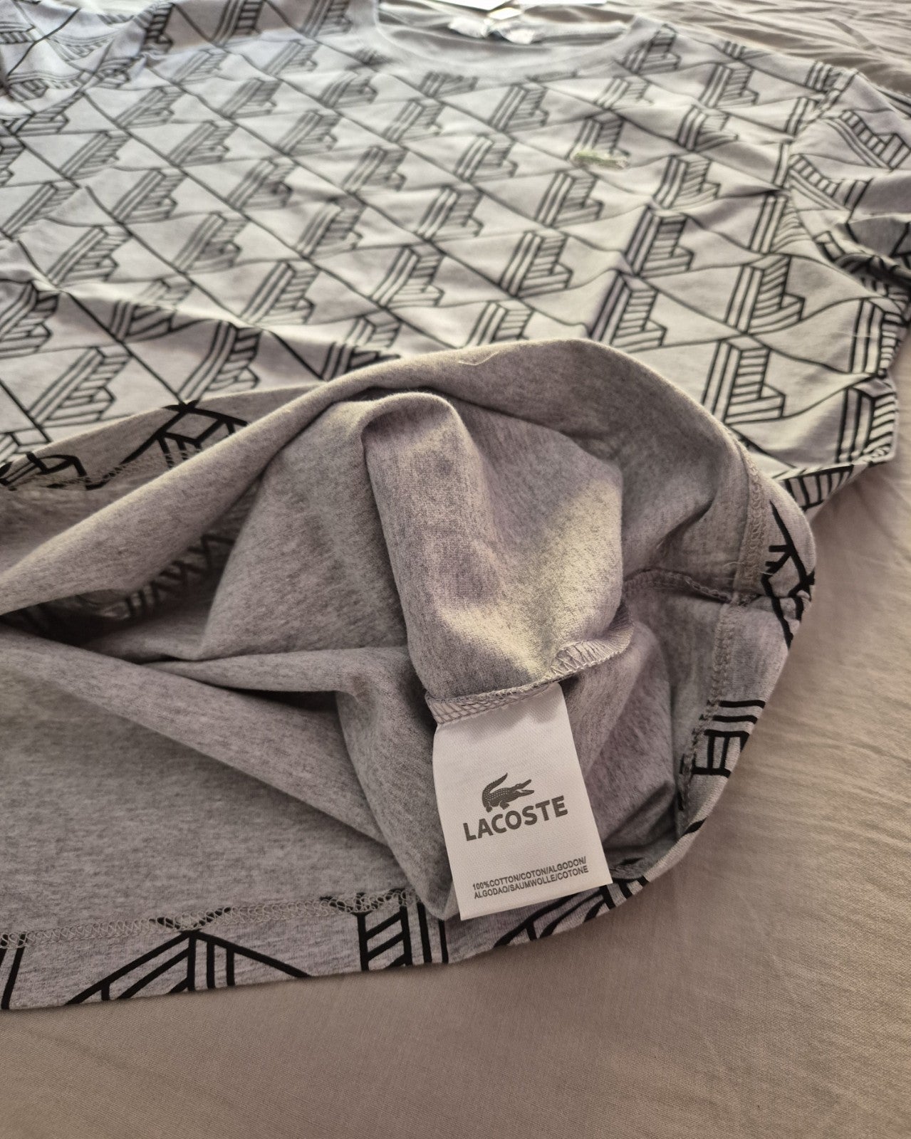 T-shirt Lacoste Girocollo Uomo Taglia XL In Cotone Nuova Con Cartellino E Busta 