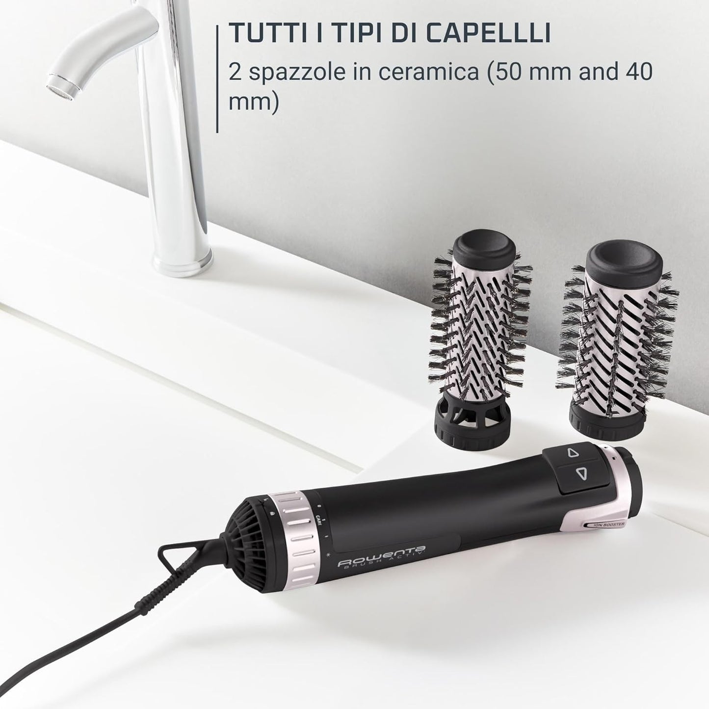 Rowenta Brush Activ' Dry & Style, Spazzola Rotante ad Aria Calda, 2 Spazzole